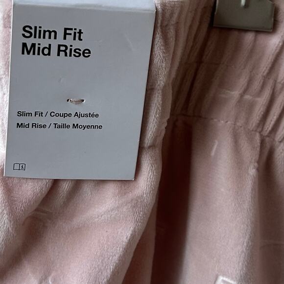 NWT Nike Air Women's Pink Velour Swoosh Logo Slim Fit Mid-Rise Pants. Size 1X. - Picture 9 of 11